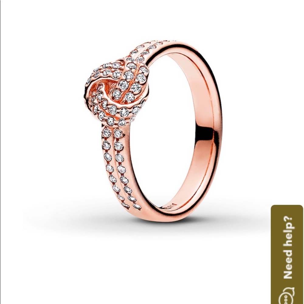 Pandora rose gold cz knot ring